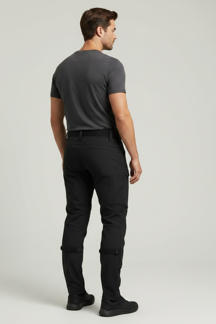 Pantalon Noir Cargo Tactique Homme Ajusté Sport - Polyester - vue 2