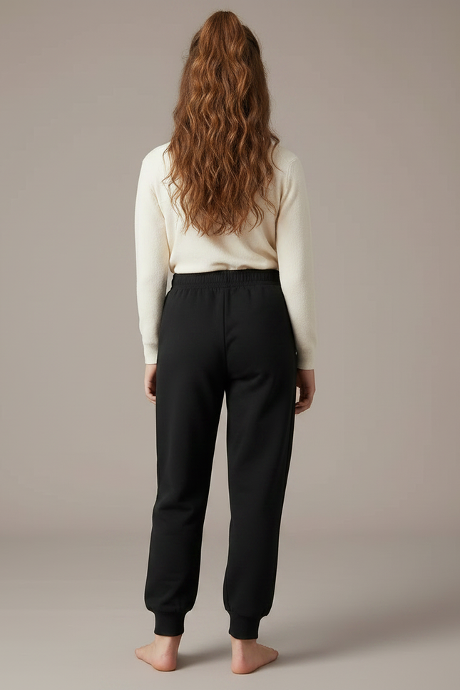 Pantalon Noir Molletonné Confortable Enfant Jogging - vue 2