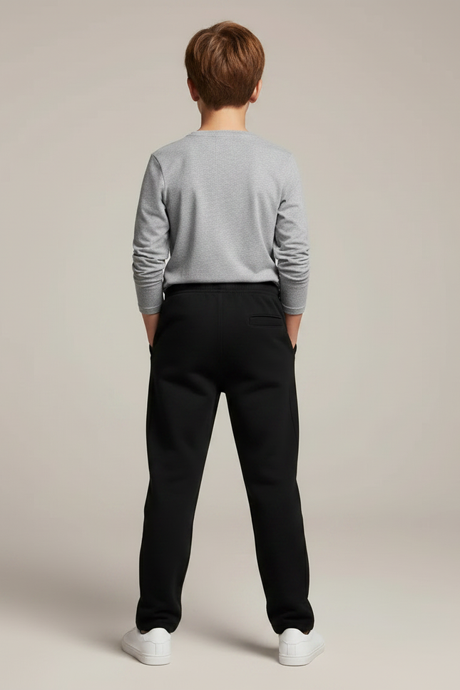 Pantalon Noir Garçon Jogger Décontracté Sport Coton - Molleton - vue 2