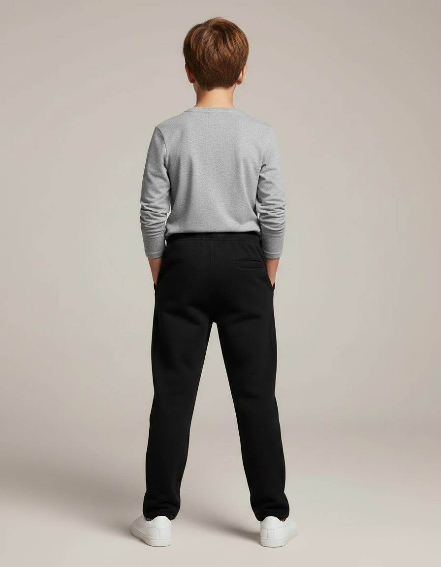 Pantalon Noir Garçon Jogger Décontracté Sport Coton - Molleton - vue 2