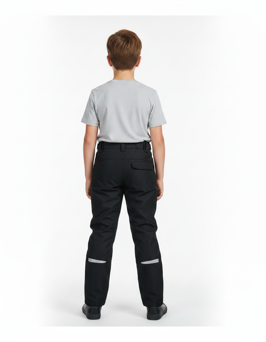 Pantalon Noir Moto Enfant Réfléchissant Imperméable Thermique - Polyester - vue 2
