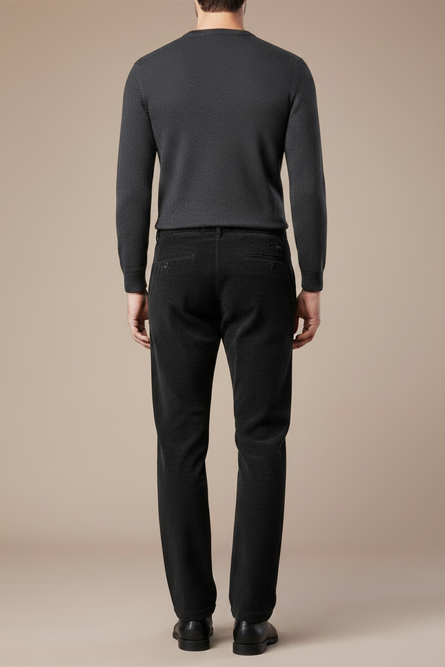Pantalon Velours Homme Noir - Cordé - vue 2