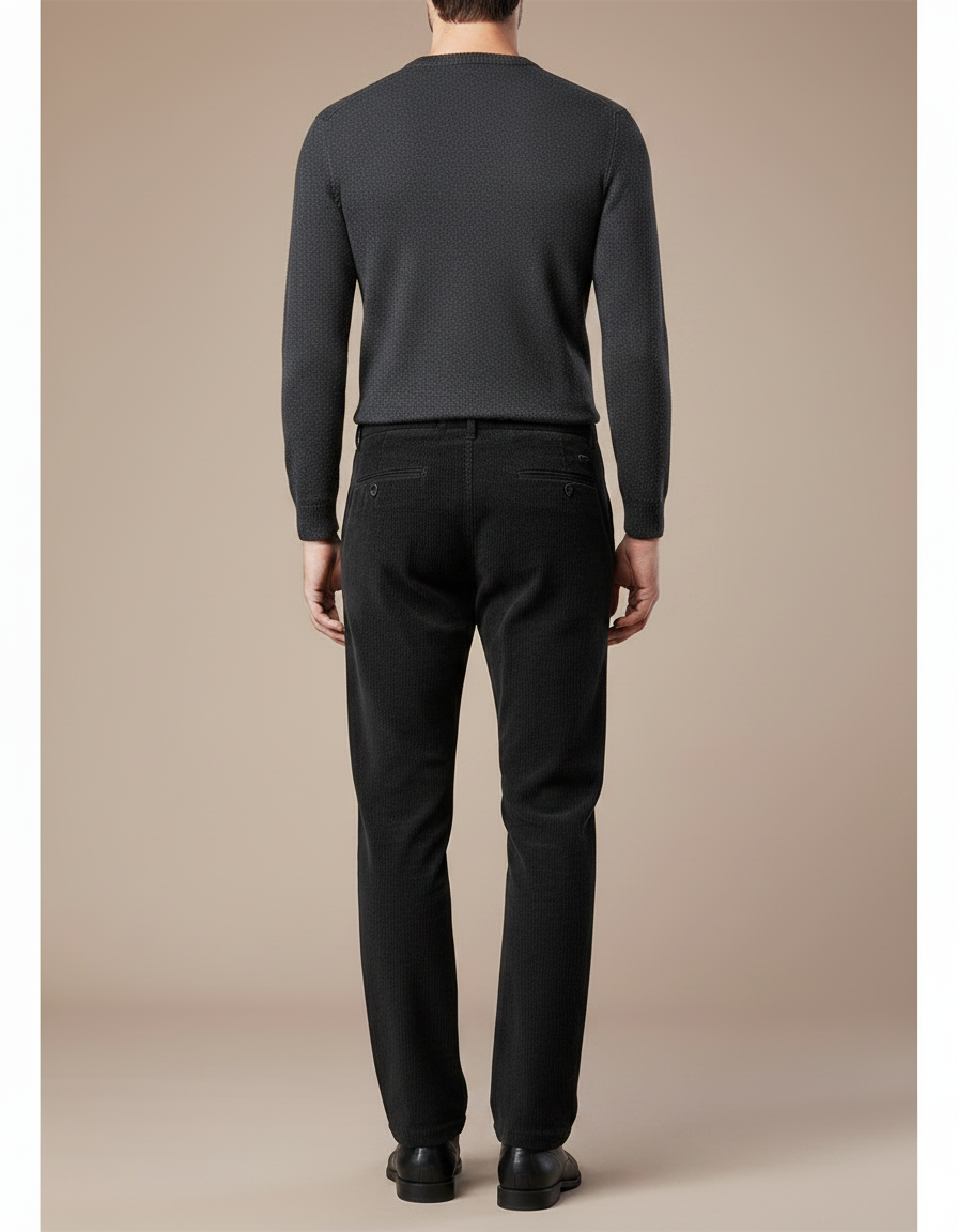 Pantalon Velours Homme Noir - Cordé - vue 2