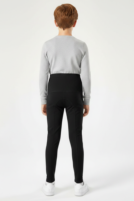 Pantalon Noir Côtelé Ajusté Confortable Élastique Garçon - Cordé - vue 2