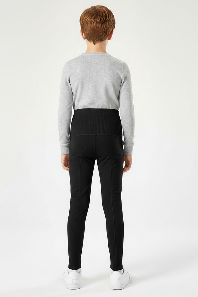 Pantalon Noir Côtelé Ajusté Confortable Élastique Garçon - Cordé - vue 2
