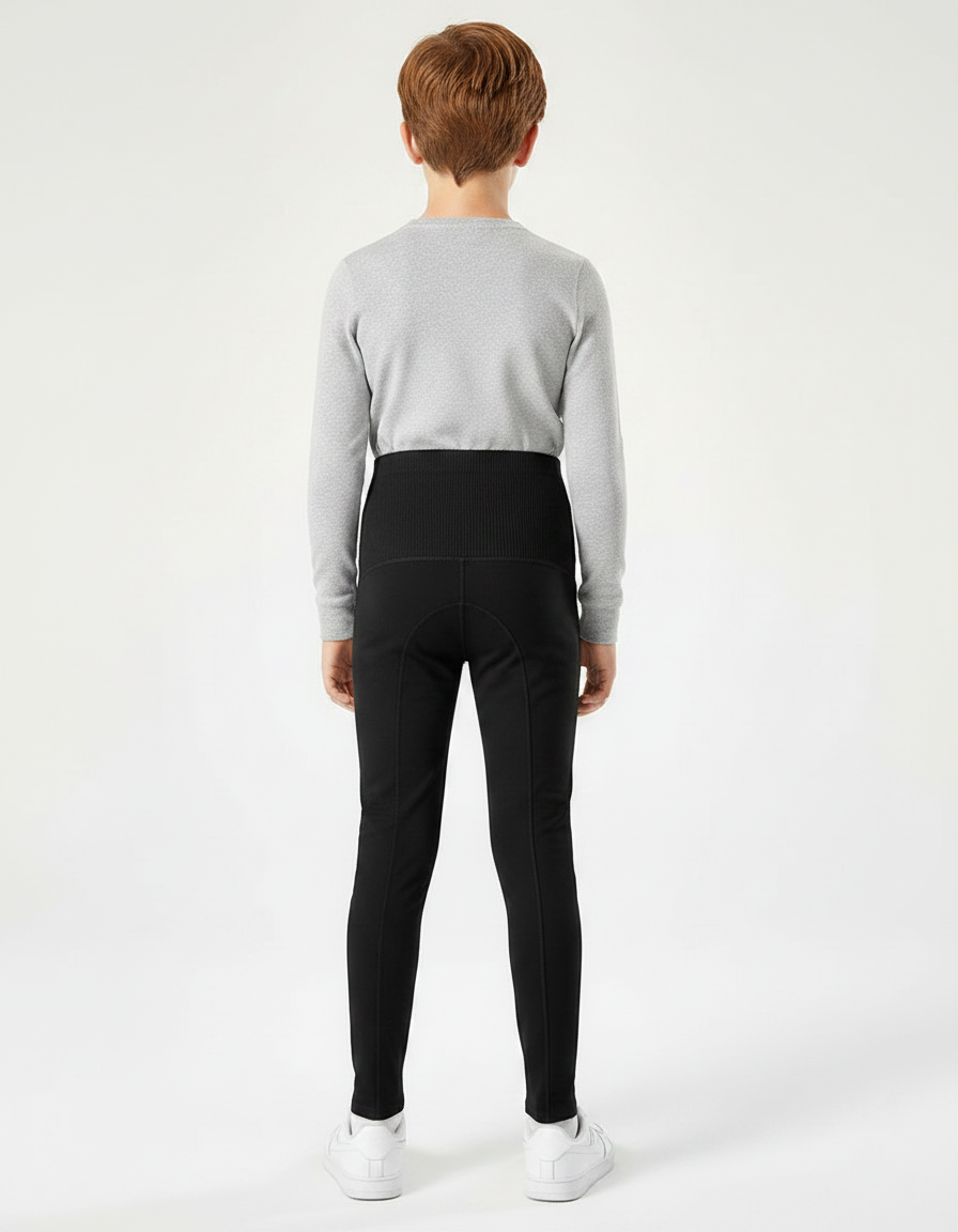 Pantalon Noir Côtelé Ajusté Confortable Élastique Garçon - Cordé - vue 2