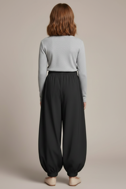 Pantalon Noir Ample Harem Fluide Enfant - Viscose - vue 2