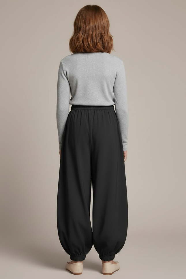 Pantalon Noir Ample Harem Fluide Enfant - Viscose - vue 2