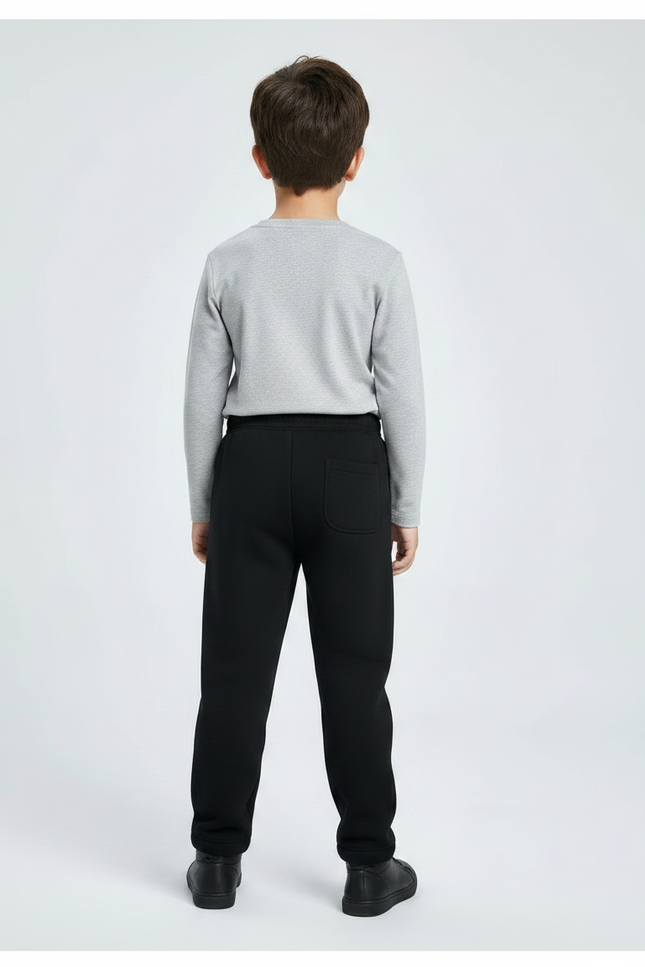 Pantalon Noir Molletonné Confortable Enfant Hiver - vue 2