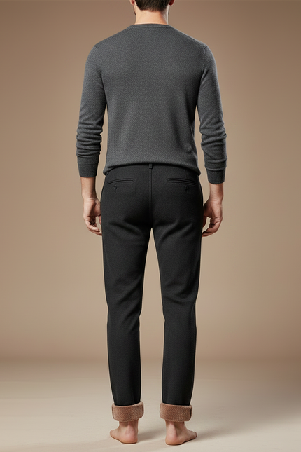 Pantalon Noir Doublé Polaire Chaud Confortable Homme - Polyester - vue 2