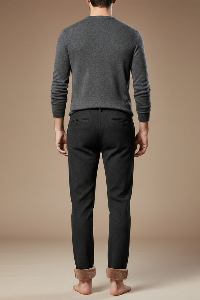 Pantalon Noir Doublé Polaire Chaud Confortable Homme - Polyester - vue 2
