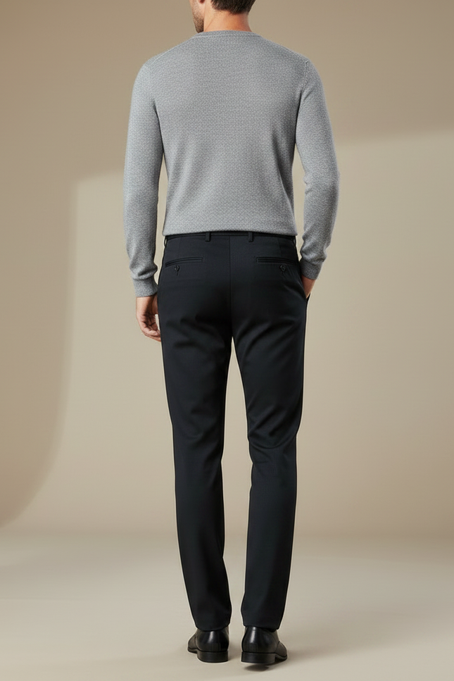 Pantalon De Tailleur Noir - Gabardine - vue 2