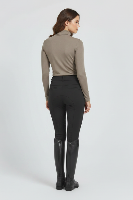 Pantalon Noir Équitation Silicone Ajusté Femme - Polyester - vue 2