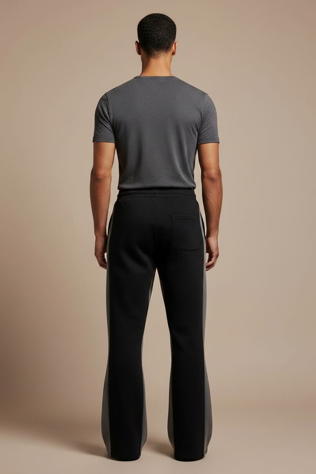 Pantalon Noir Évasé Imprimé Croix Y2K Homme - Molleton - vue 2