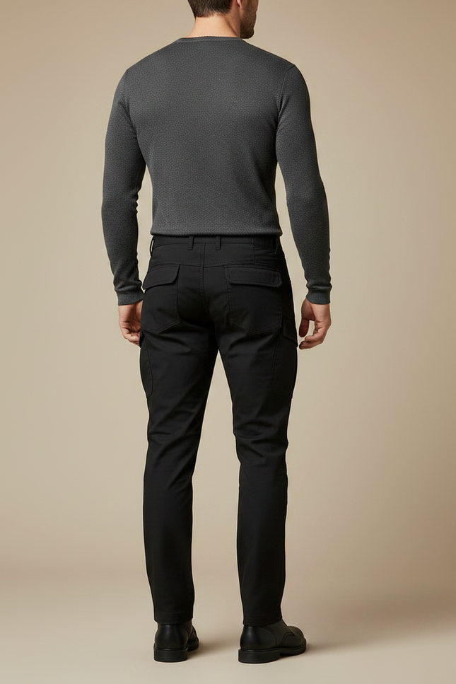 Pantalon De Combat Noir - Gabardine - vue 2