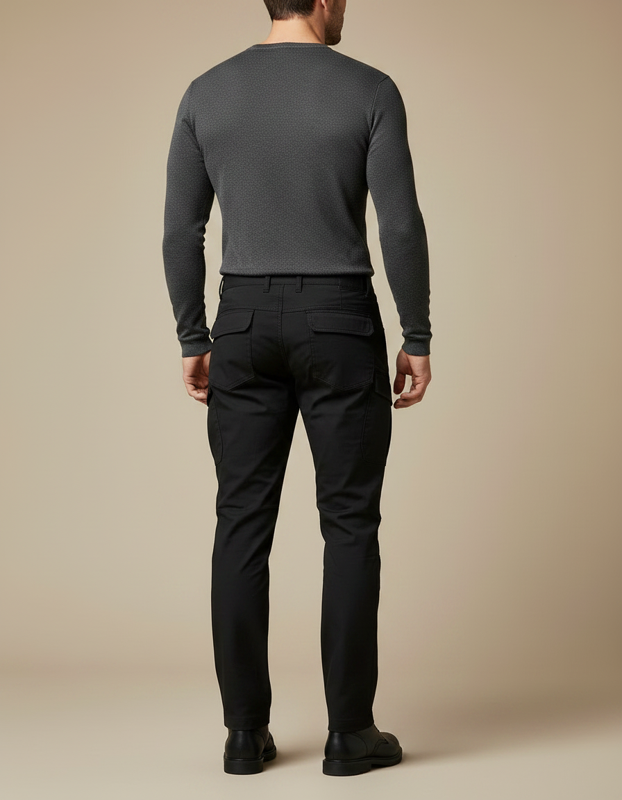 Pantalon De Combat Noir - Gabardine - vue 2