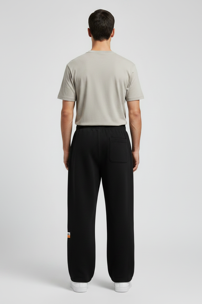 Pantalon Noir Ample Sport Décontracté Homme Coton - Molleton - vue 2