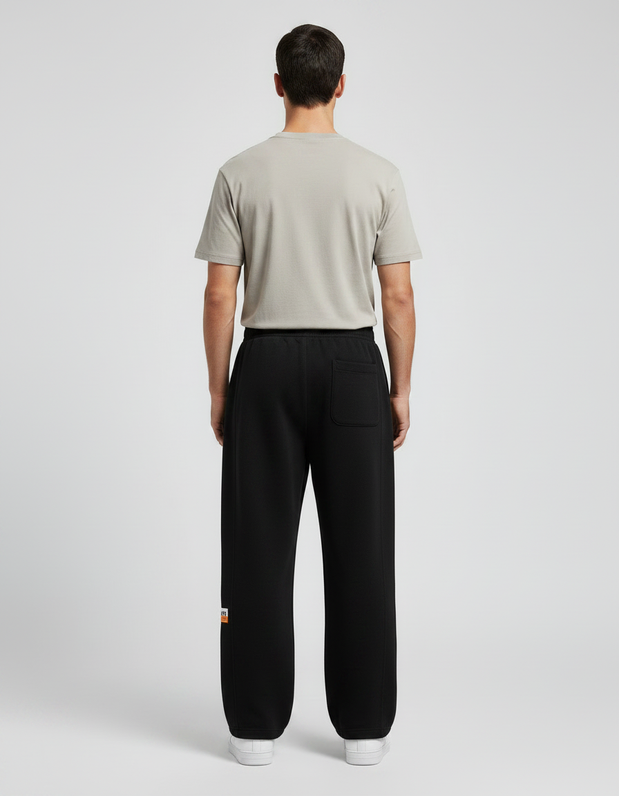 Pantalon Noir Ample Sport Décontracté Homme Coton - Molleton - vue 2