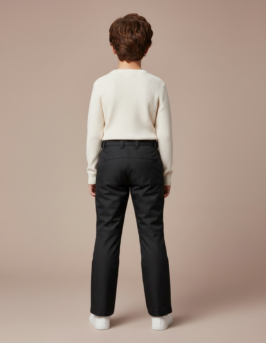Pantalon Noir Enfant Résistant Zippé Confortable - Polyester - vue 2