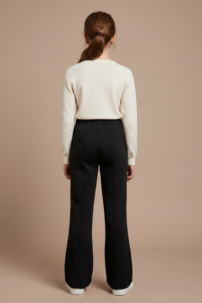 Pantalon Noir Évasé Large Confortable Fille - Molleton - vue 2