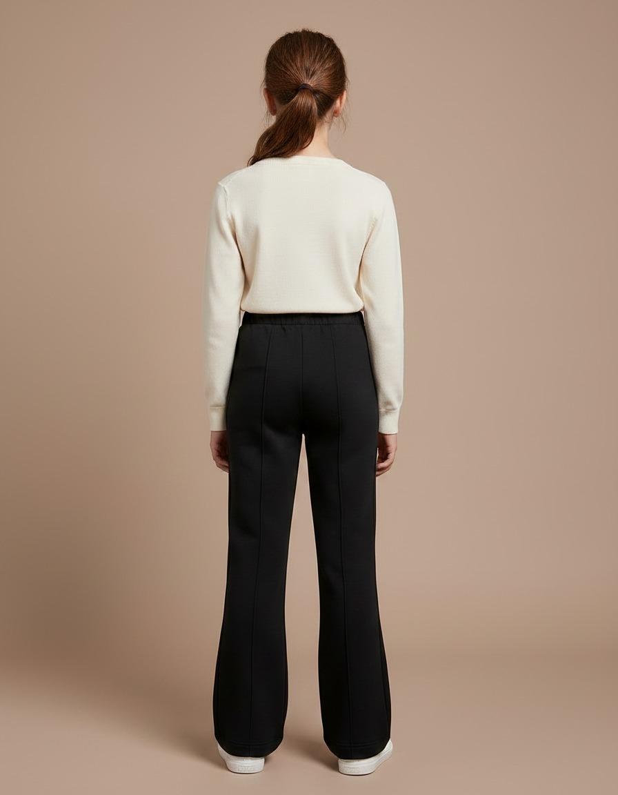 Pantalon Noir Évasé Large Confortable Fille - Molleton - vue 2