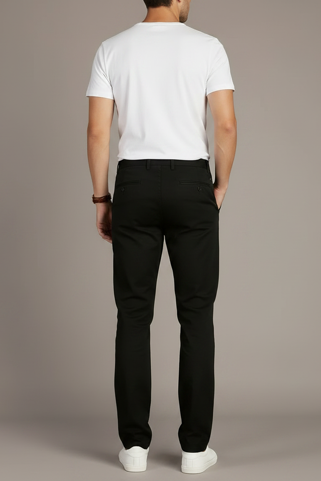 Pantalon Skinny Noir Homme - Gabardine - vue 2