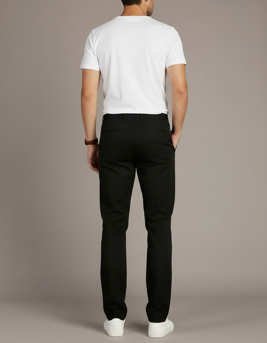 Pantalon Skinny Noir Homme - Gabardine - vue 2