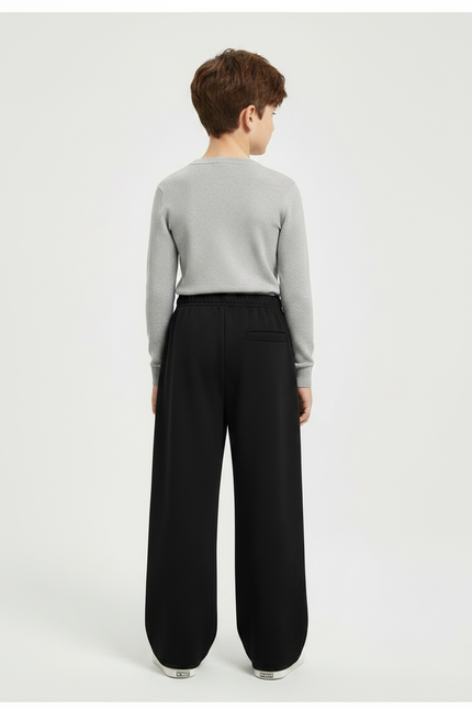 Pantalon Noir Ample Décontracté Coton Enfant - Molleton - vue 2