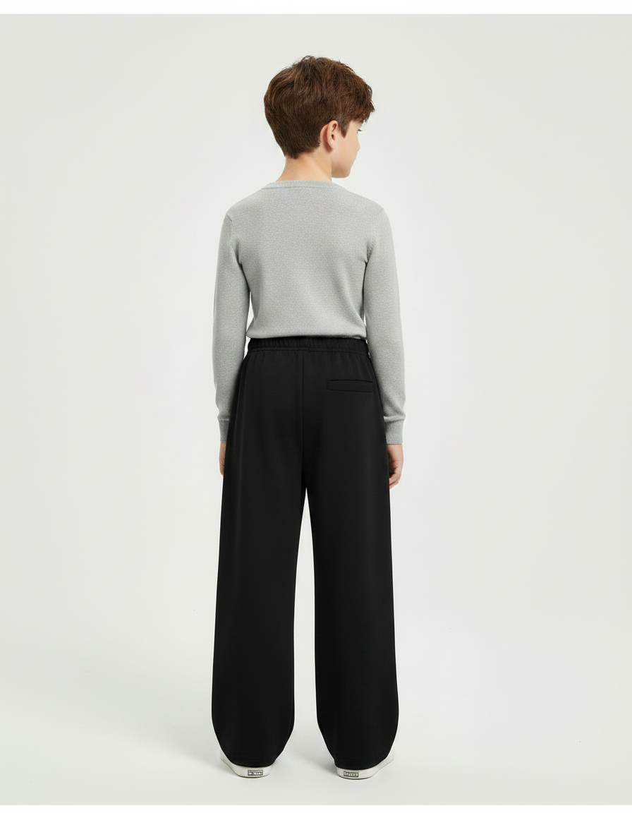 Pantalon Noir Ample Décontracté Coton Enfant - Molleton - vue 2
