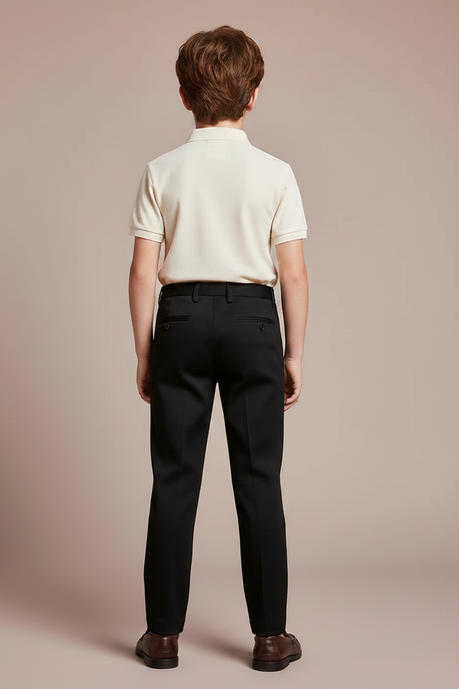 Pantalon Noir Classique Garçon Habillé Élégant - Gabardine - vue 2