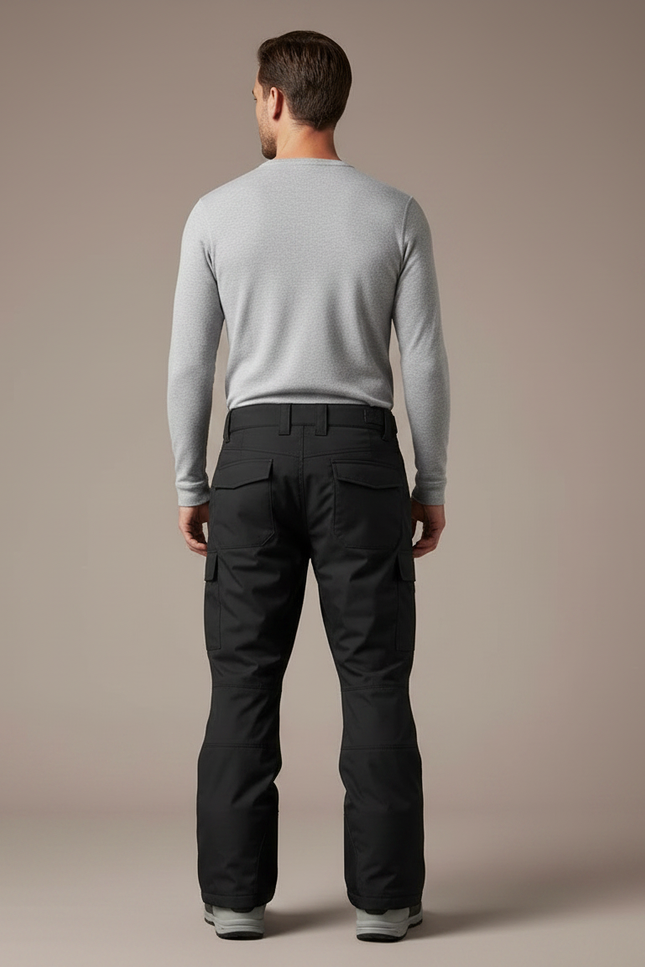 Pantalon Noir Cargo Ample Imperméable Homme Hiver - Polyester - vue 2