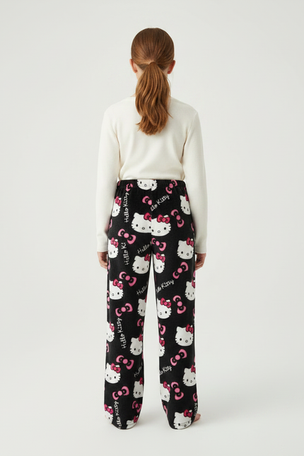 Pantalon Noir Polaire Hello Kitty Fille Doux - Molleton - vue 2