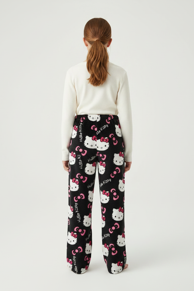 Pantalon Noir Polaire Hello Kitty Fille Doux - Molleton - vue 2