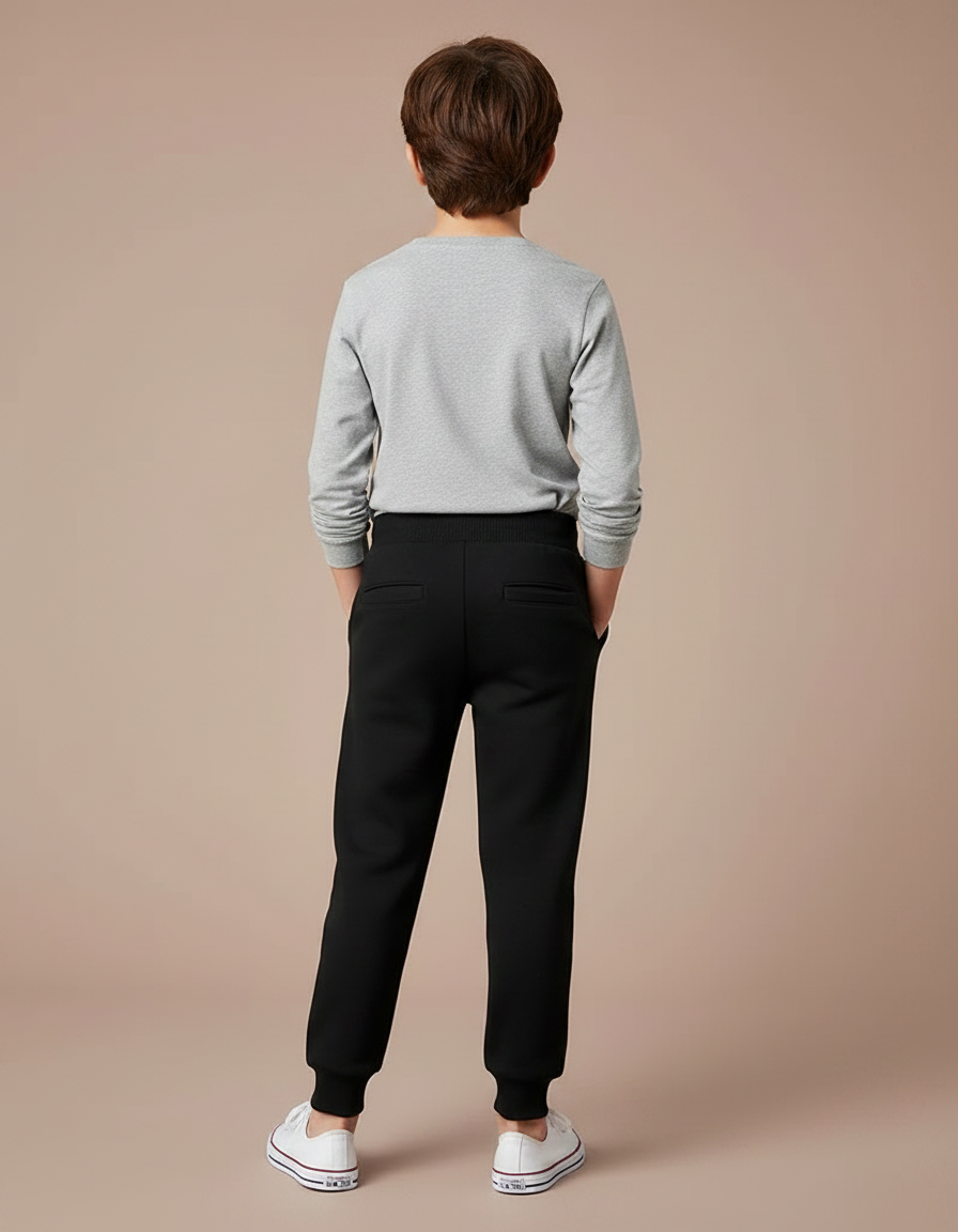 Pantalon Noir Jogging Sport Enfant Garçon Coton - Molleton - vue 2