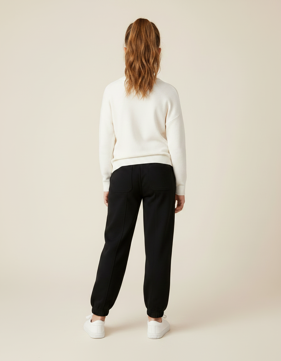 Pantalon Noir En Coton - Molleton - vue 2