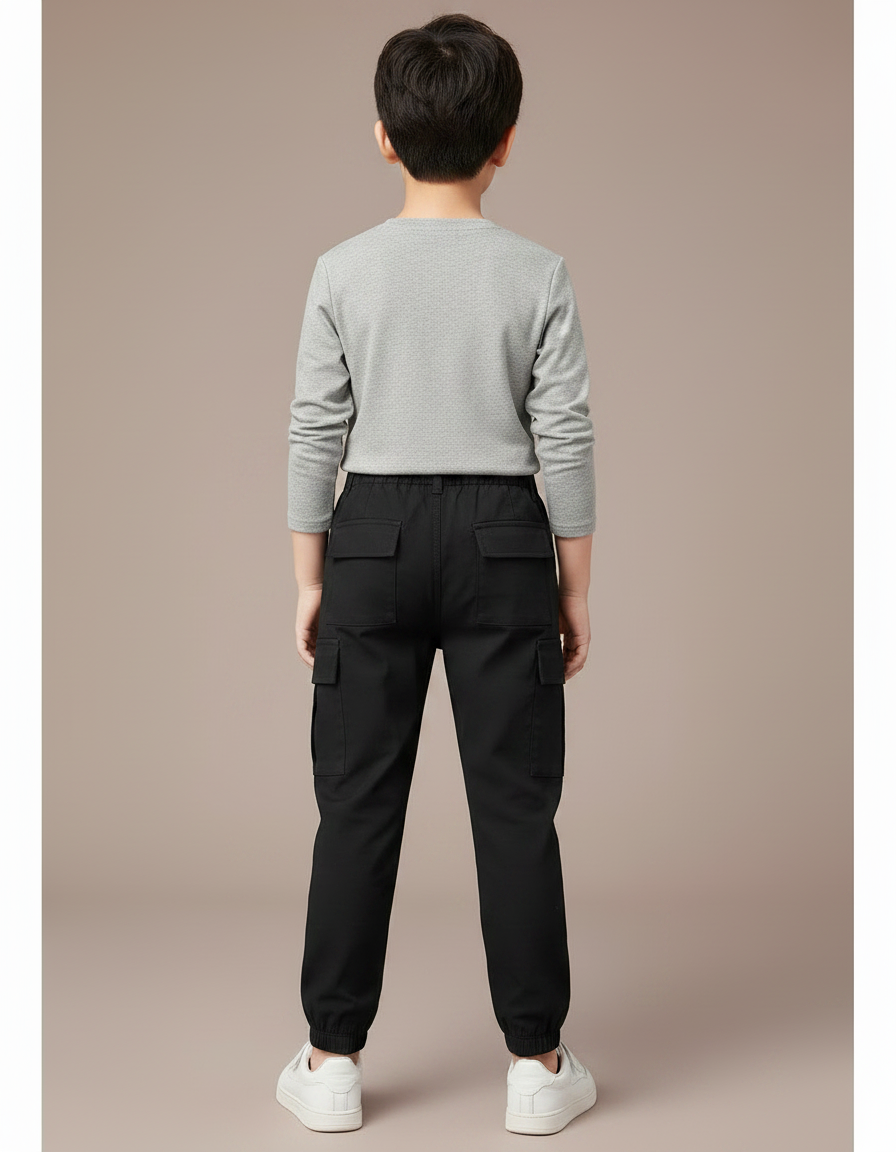 Pantalon Noir Poche - Toile - vue 2