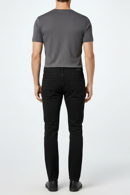 Pantalon Noir Homme Slim Stretch Denim Élégant - Jean - vue 2