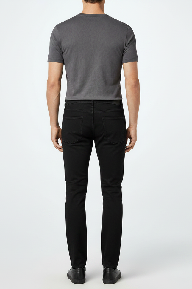 Pantalon Noir Homme Slim Stretch Denim Élégant - Jean - vue 2