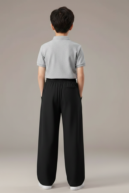 Pantalon Noir Ample Décontracté Léger Garçon - Polyester - vue 2