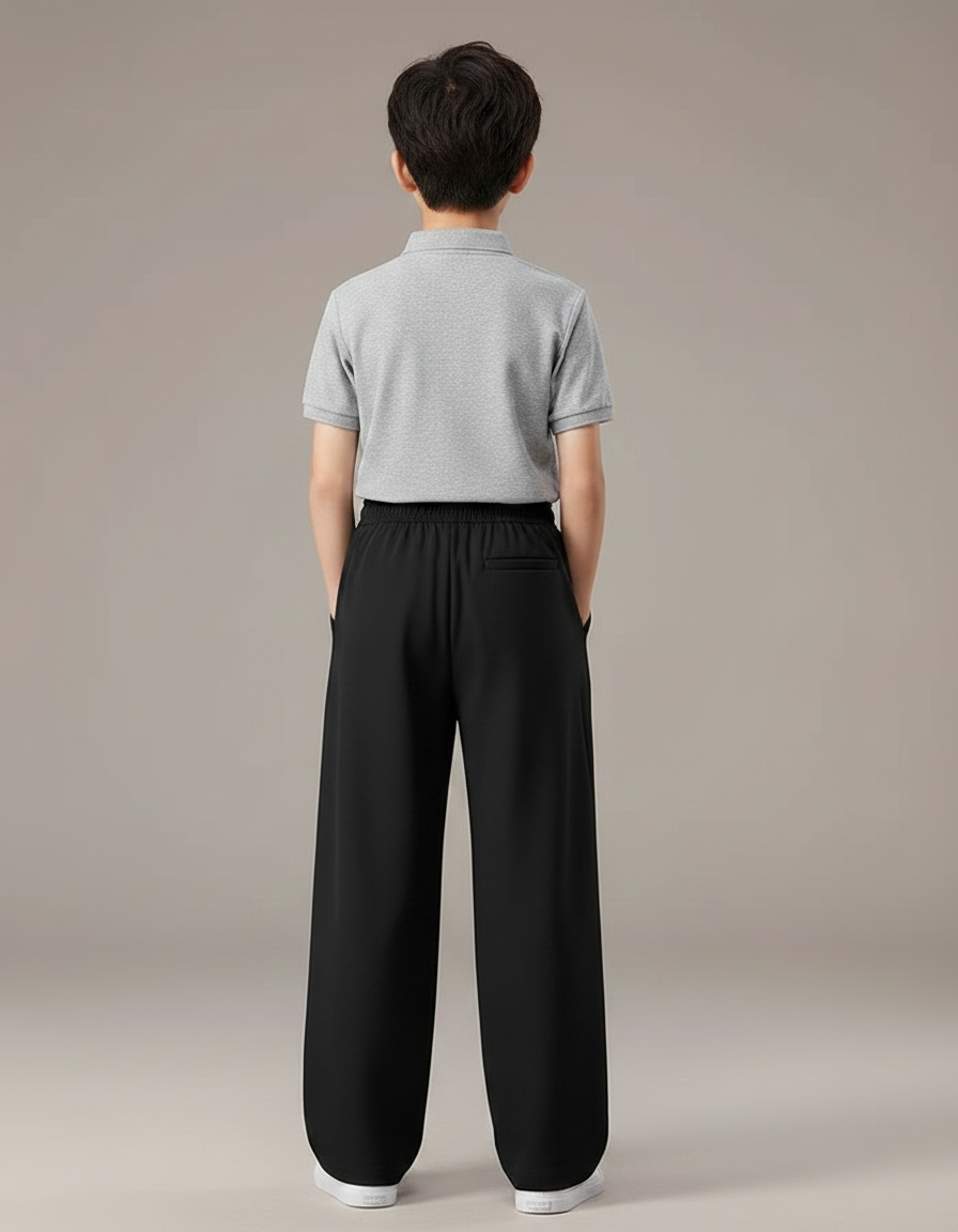Pantalon Noir Ample Décontracté Léger Garçon - Polyester - vue 2