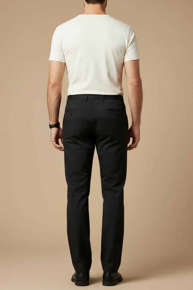 Pantalon Noir Homme Ajusté Classique Élégant - Gabardine - vue 2