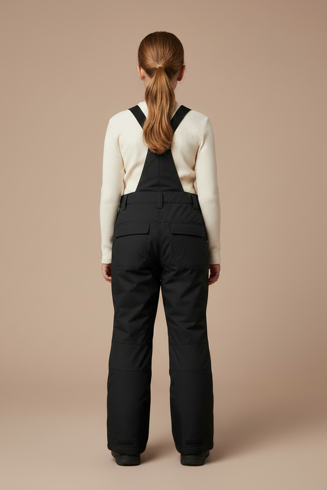 Pantalon Noir Salopette Ski Imperméable Enfant Hiver - Polyester - vue 2
