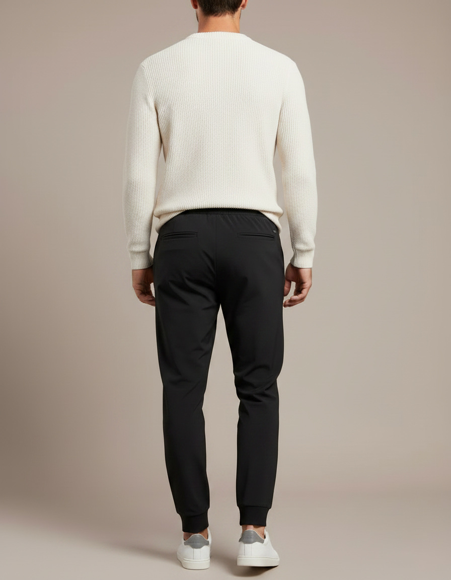 Pantalon Noir Jogger Cordon Sport Décontracté Homme - Polyester - vue 2