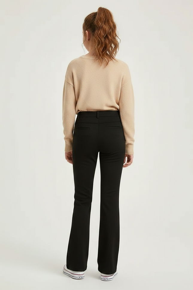 Pantalon Noir Évasé Élégant Confortable Fille - Polyester - vue 2