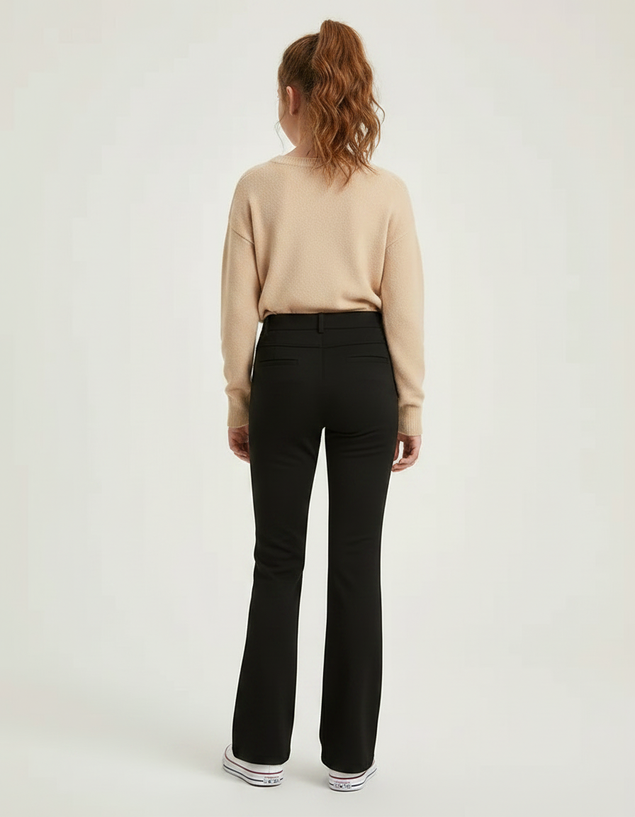 Pantalon Noir Évasé Élégant Confortable Fille - Polyester - vue 2