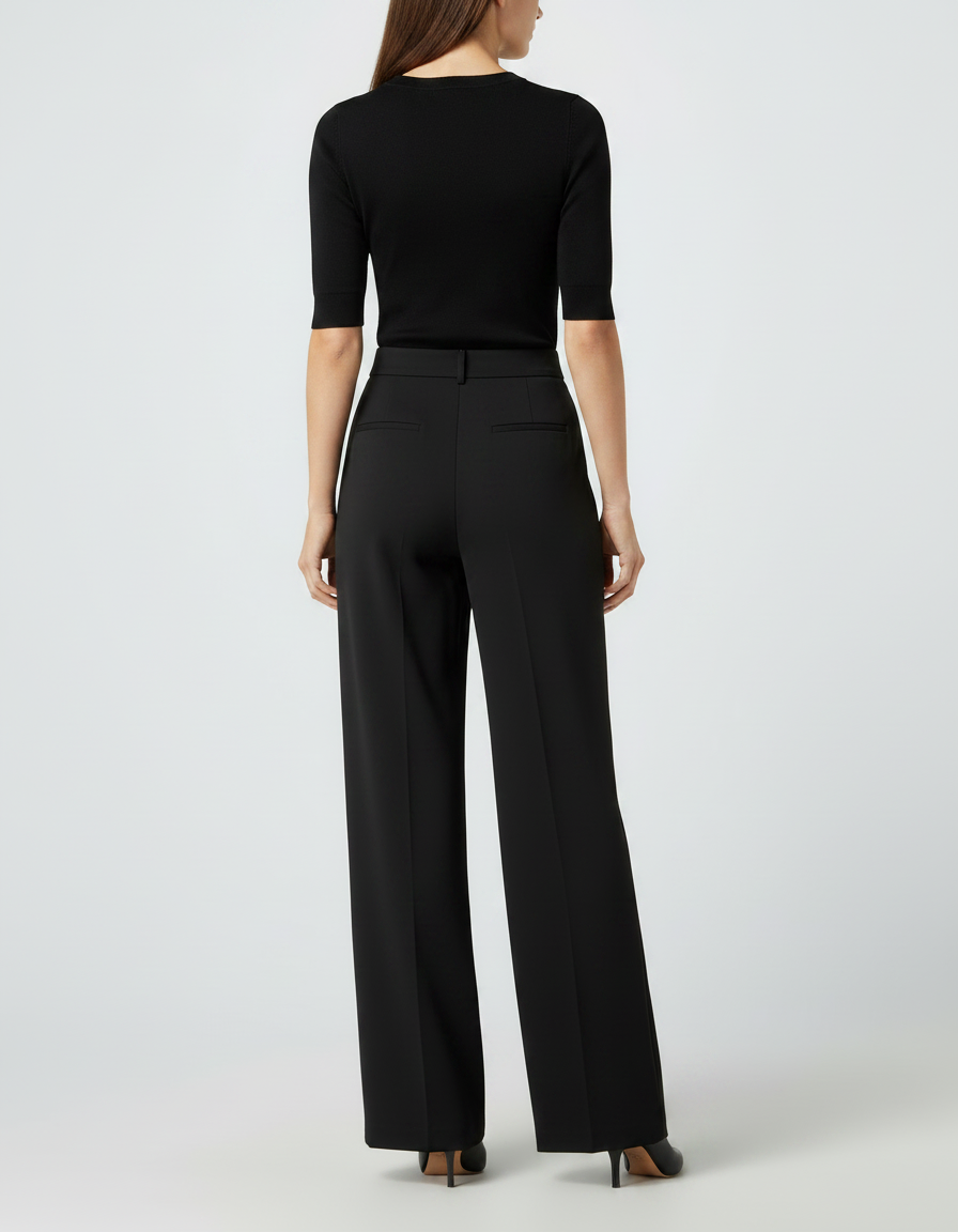Pantalon De Tailleur Noir Femme - Polyester - vue 2
