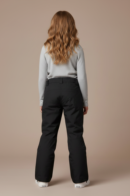 Pantalon Noir Imperméable Coupe Droite Ski Enfant - Polyester - vue 2