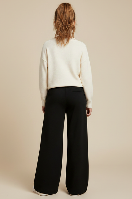 Pantalon Noir Ample Décontracté Fluide Fille - Molleton - vue 2