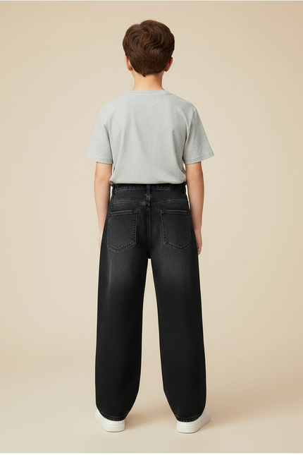 Pantalon Noir Ample Décontracté Denim Garçon - Jean - vue 2