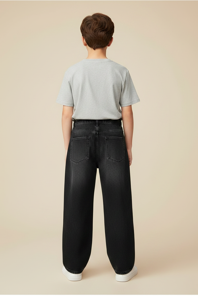 Pantalon Noir Ample Décontracté Denim Garçon - Jean - vue 2